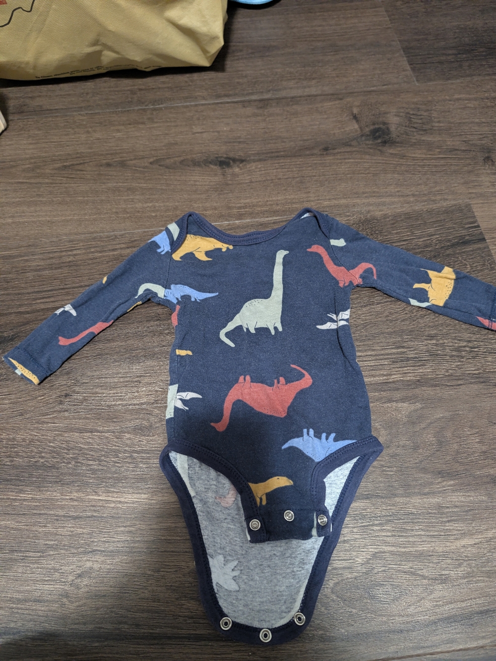 Carter's Navy Dino Print Long-Sleeve One-Piece